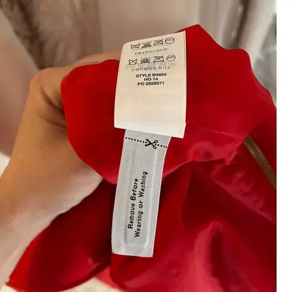 J Crew Women's Sz 00 Red Orange Lined Zipper Accent Shift Dress #0263 - Picture 9 of 13